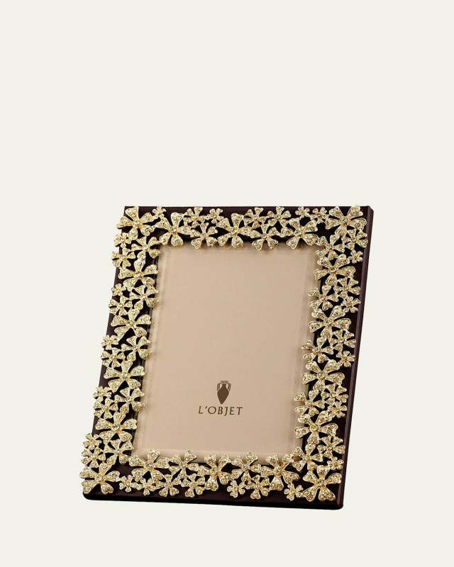 24k Gold-Plated Swarovski Crystal Garland Picture Frame, 8 x 10